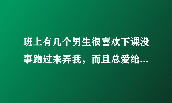 班上有几个男生很喜欢下课没事跑过来弄我，而且总爱给我起外号，都跟老师讲过了，还无缘无故的不停惹我...