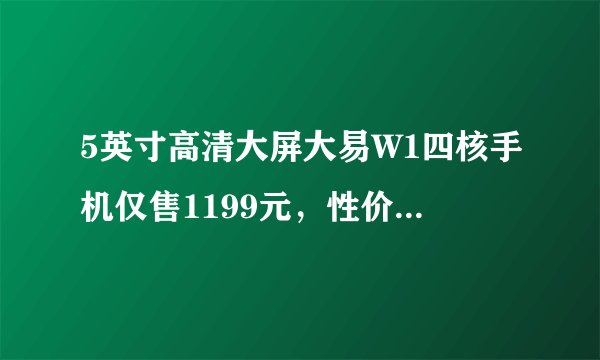 5英寸高清大屏大易W1四核手机仅售1199元，性价比如何？