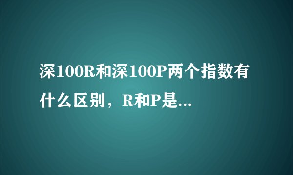 深100R和深100P两个指数有什么区别，R和P是什么意思？
