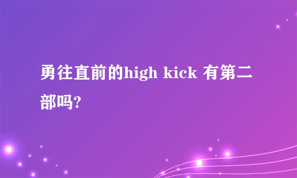 勇往直前的high kick 有第二部吗?