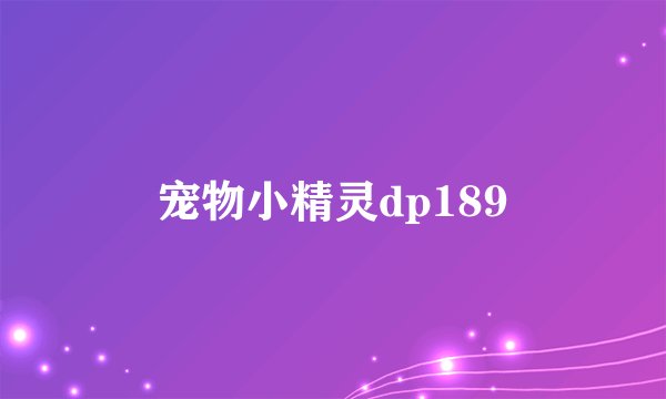 宠物小精灵dp189