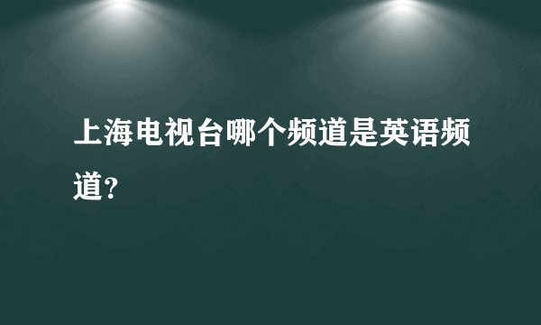 上海电视台哪个频道是英语频道？