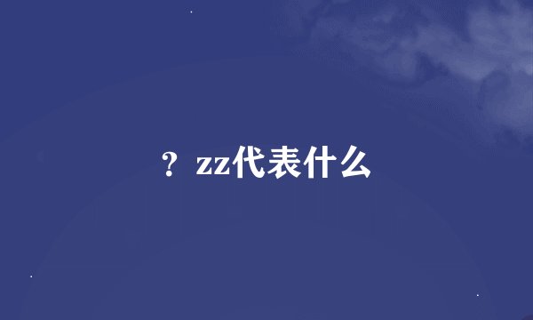 ？zz代表什么