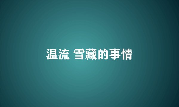 温流 雪藏的事情