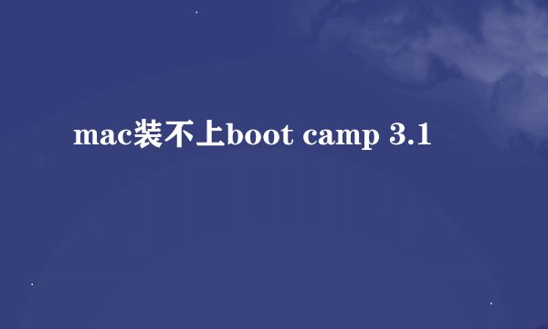 mac装不上boot camp 3.1