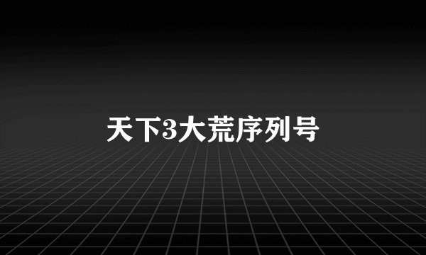 天下3大荒序列号