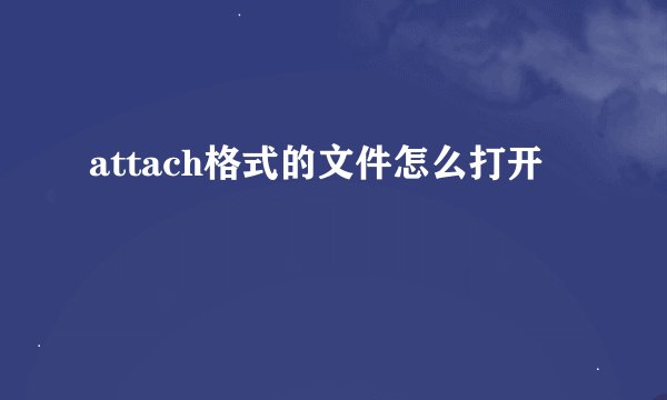 attach格式的文件怎么打开
