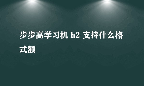 步步高学习机 h2 支持什么格式额