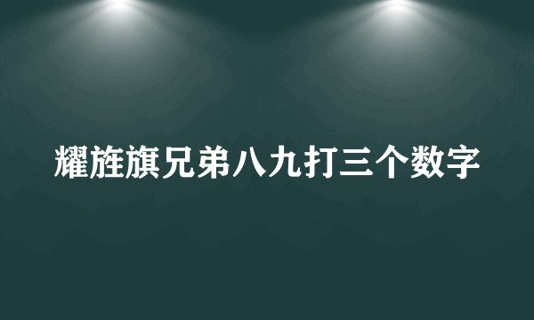 耀旌旗兄弟八九打三个数字