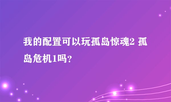 我的配置可以玩孤岛惊魂2 孤岛危机1吗？