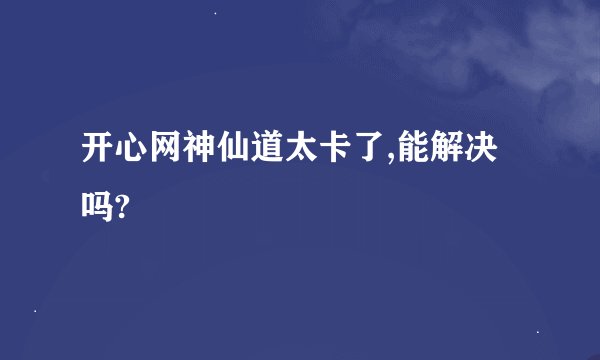 开心网神仙道太卡了,能解决吗?