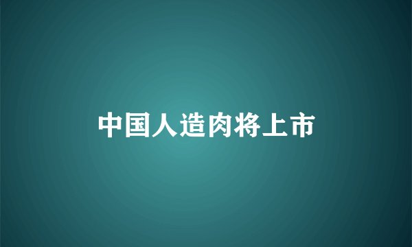 中国人造肉将上市
