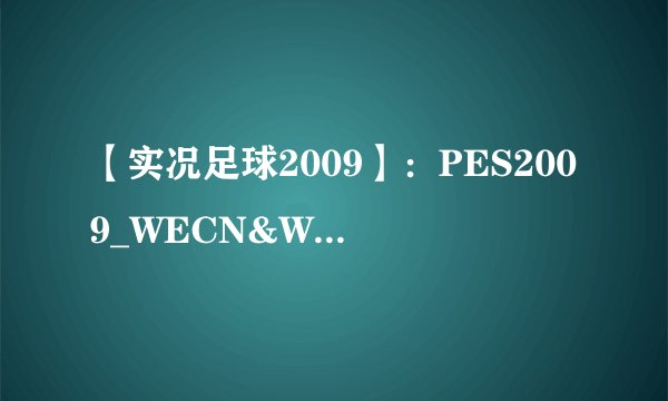 【实况足球2009】：PES2009_WECN&WSI_v5.0_中文解说正式版怎么安装啊？