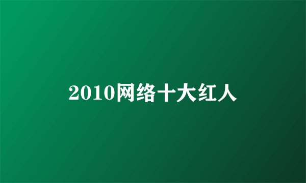 2010网络十大红人