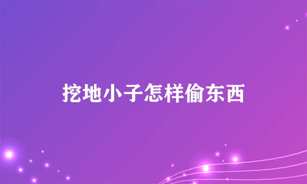 挖地小子怎样偷东西