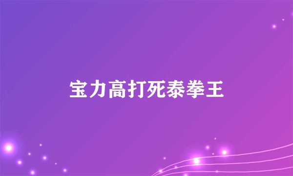 宝力高打死泰拳王