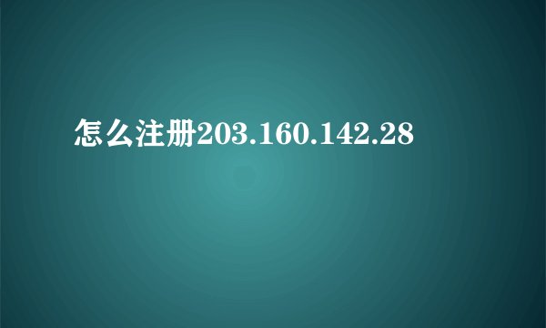 怎么注册203.160.142.28