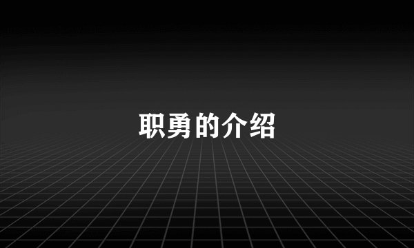职勇的介绍
