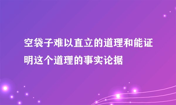 空袋子难以直立的道理和能证明这个道理的事实论据