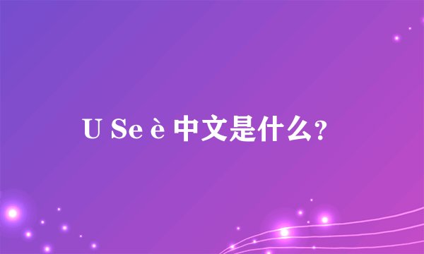 U Seè中文是什么？