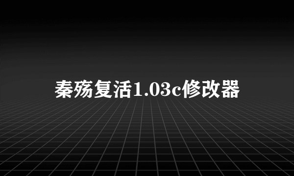 秦殇复活1.03c修改器