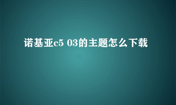 诺基亚c5 03的主题怎么下载