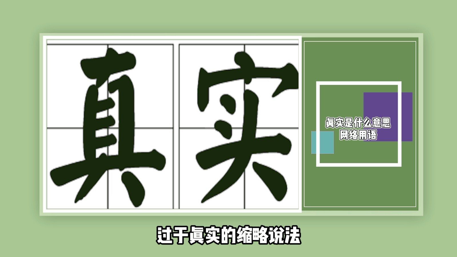 真实是什么意思网络用语？