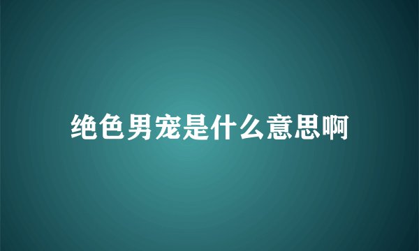 绝色男宠是什么意思啊