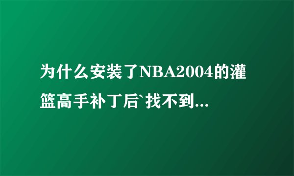 为什么安装了NBA2004的灌篮高手补丁后`找不到灌篮高手里的队伍?