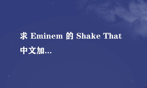 求 Eminem 的 Shake That 中文加英文的歌词