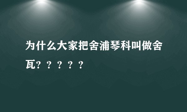 为什么大家把舍浦琴科叫做舍瓦？？？？？