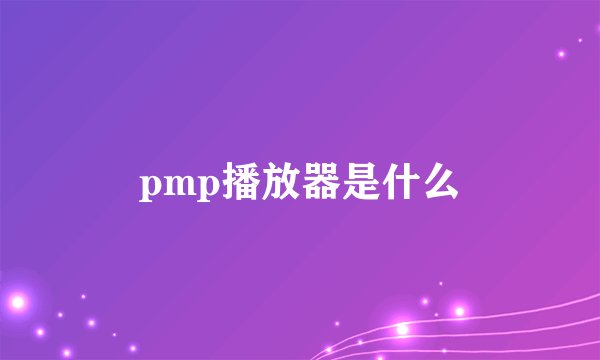 pmp播放器是什么