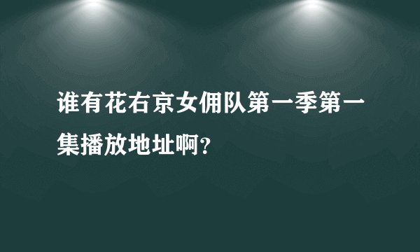 谁有花右京女佣队第一季第一集播放地址啊?